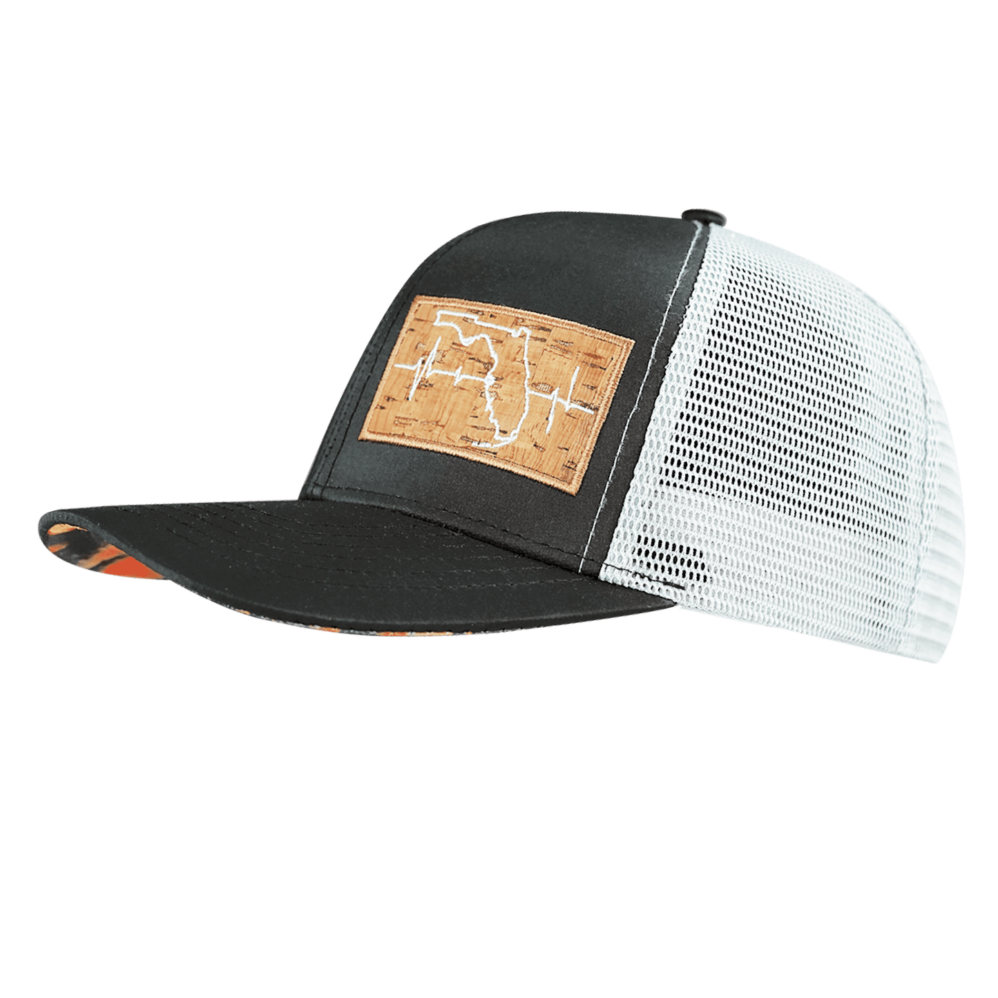 Florida Hat - Baseball Hat Fit - Black / Gray - Trucker Mesh